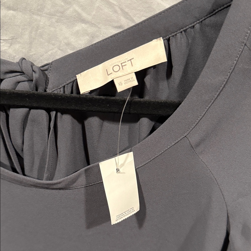 LOFT Slate Ruffle Sleeve Blouse - Picture 2 of 7